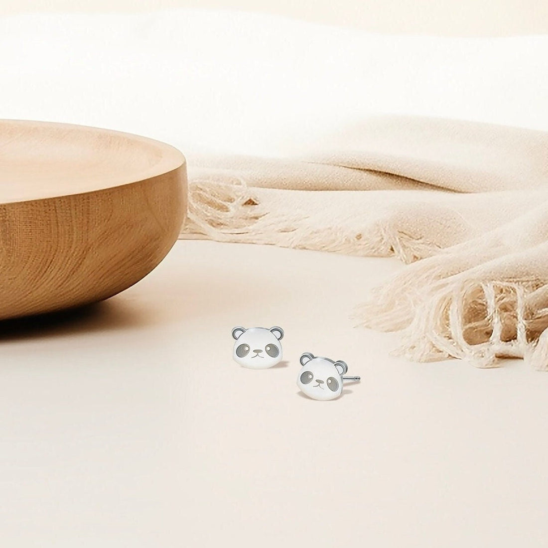 Panda Head Stud Earrings