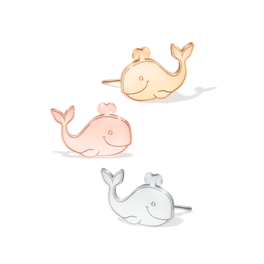 Happy Whale Stud Earrings