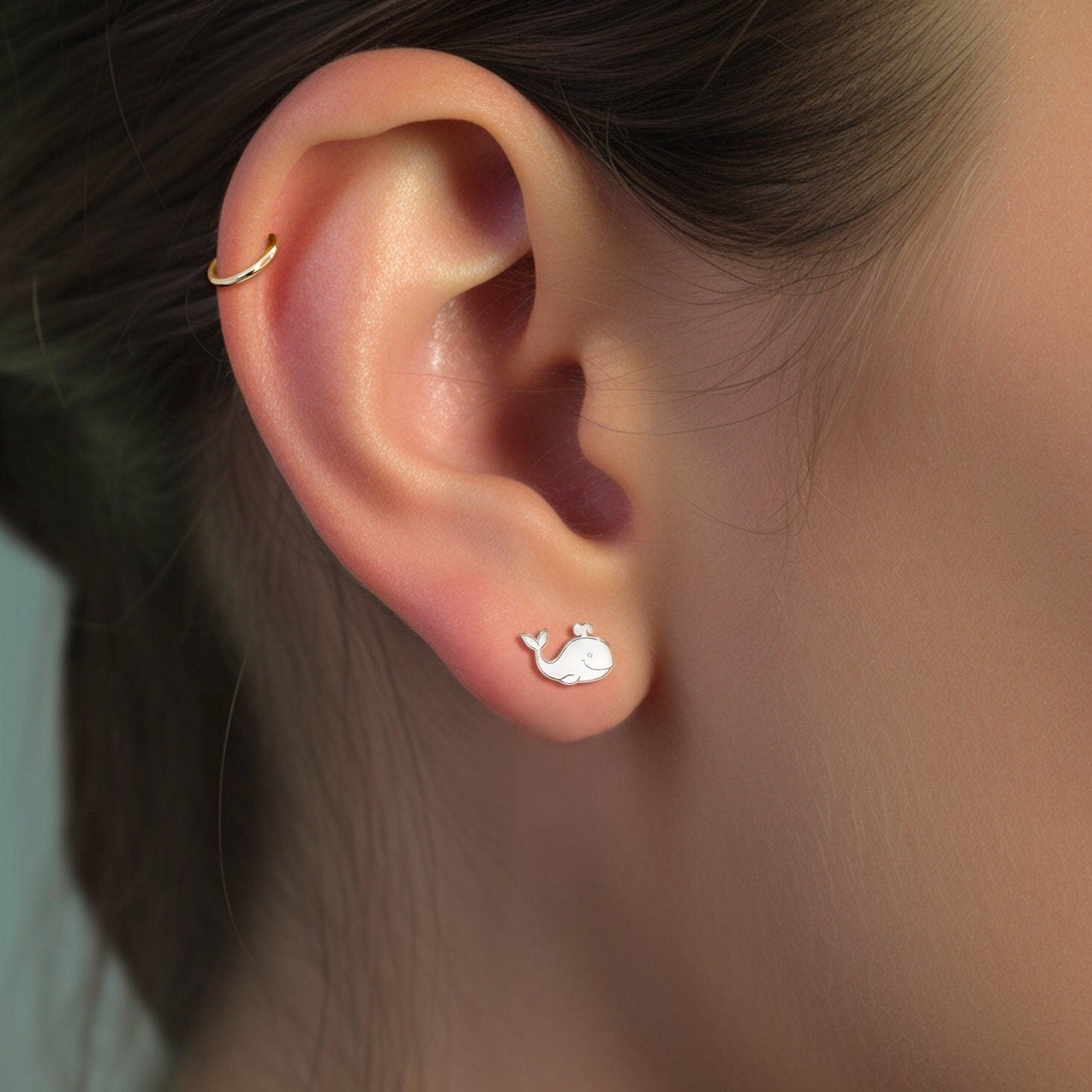 Happy Whale Stud Earrings