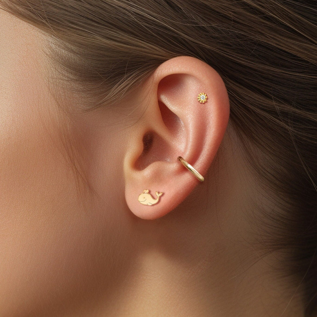 Happy Whale Stud Earrings