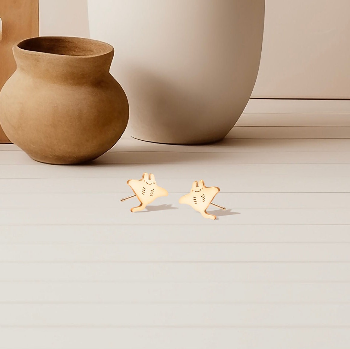 Manta Ray Stud Earrings
