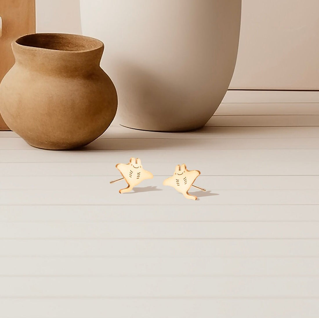 Manta Ray Stud Earrings