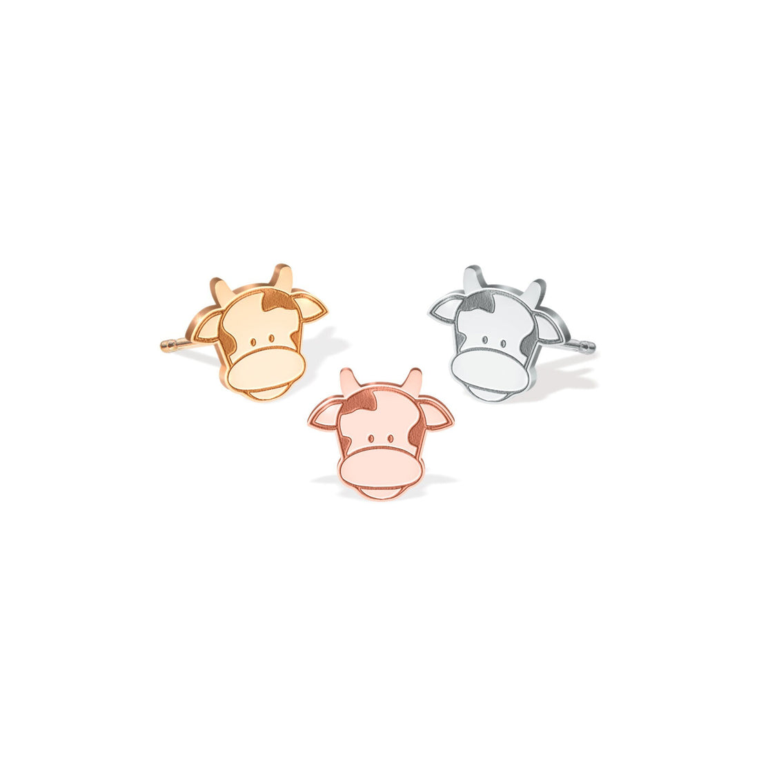 Cow Face Stud Earrings