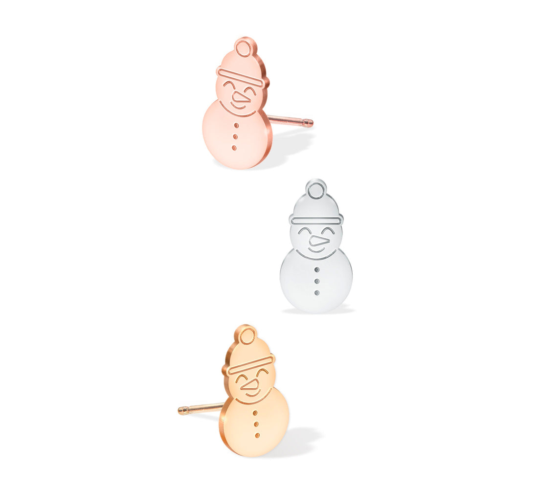 Snowman Charm Stud Earrings