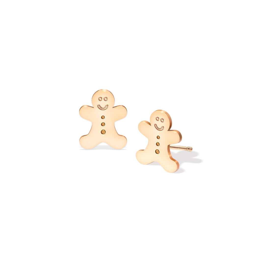 Gingerbread Man Charm Stud Earrings