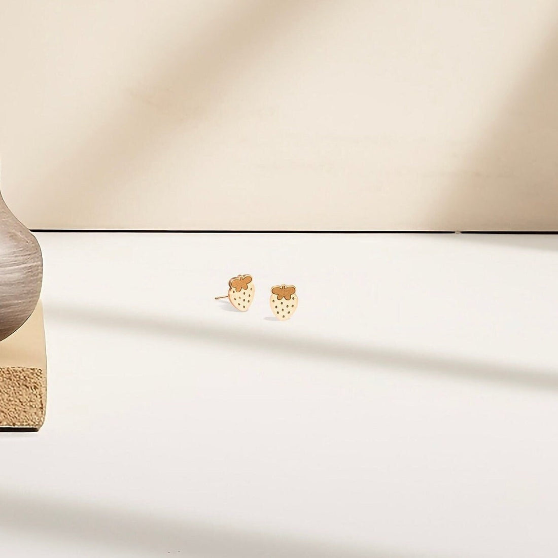 Gold Strawberry Earring