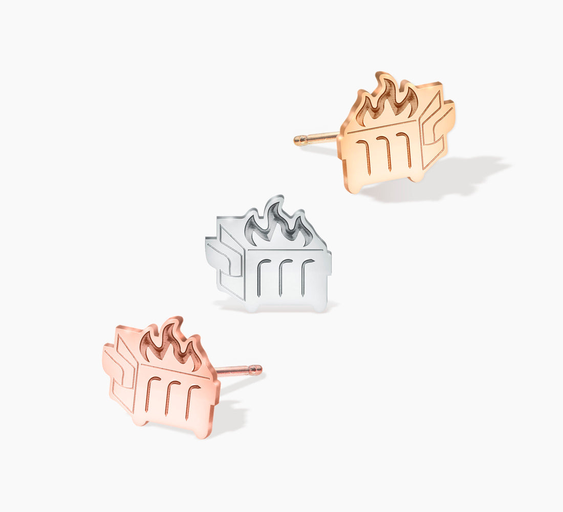 Dumpster Fire earrings