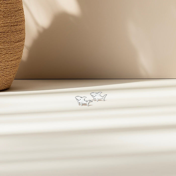 Shark Charm Stud Earrings