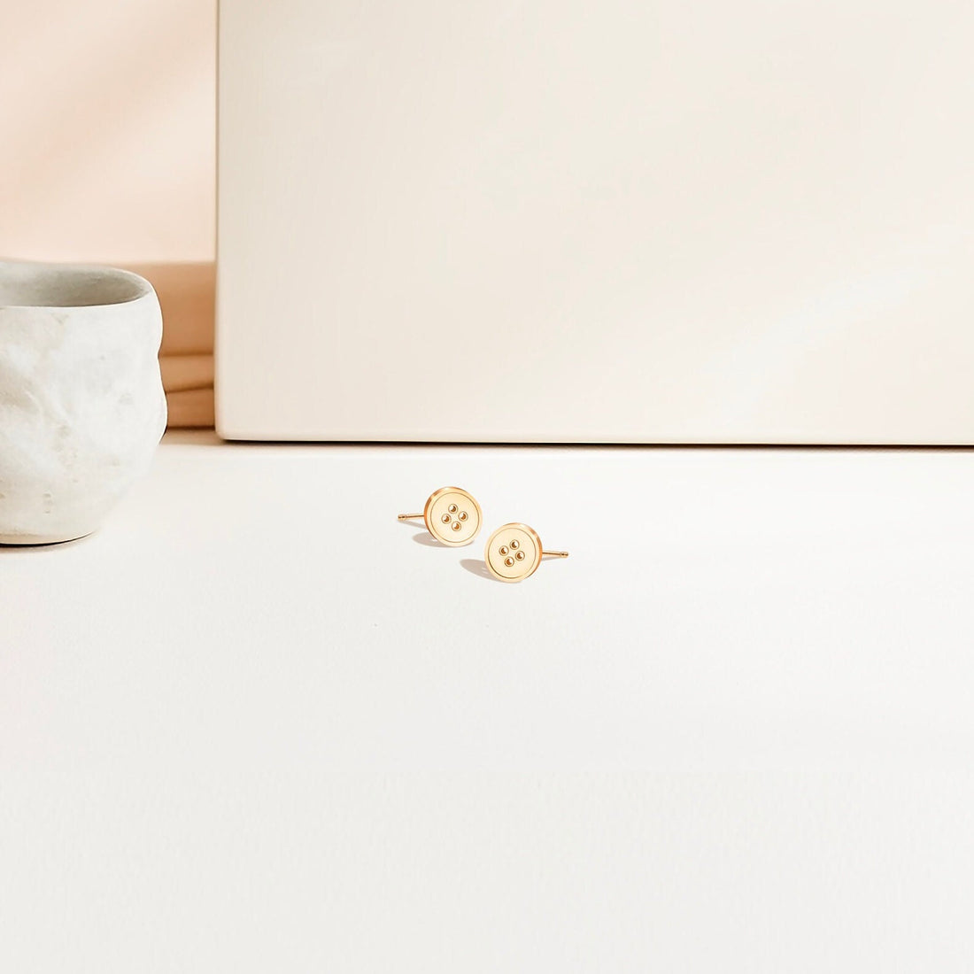 Button Stud Earrings