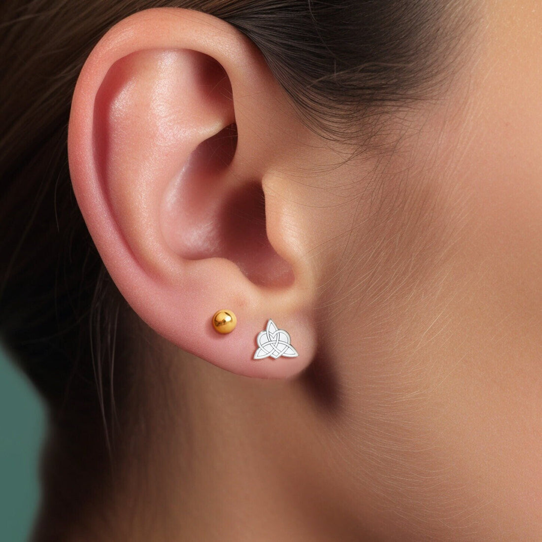 Celtic Knot Love Charm Stud Earrings