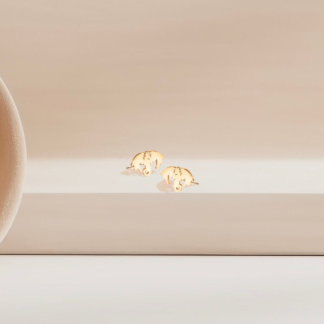 Dragon Silhouette Stud Earrings
