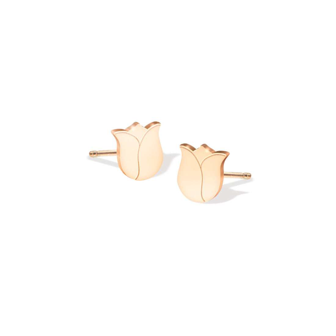Silver Tulip Stud Earrings