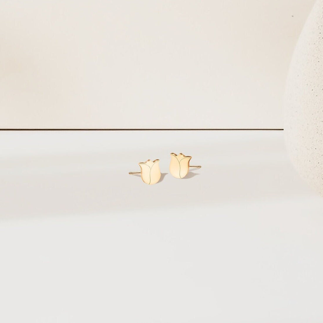 Silver Tulip Stud Earrings
