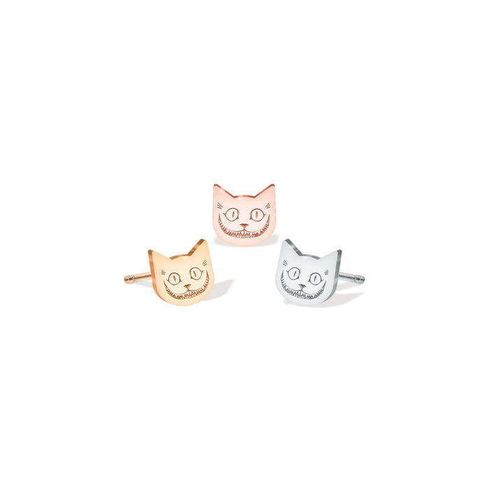 Cheshire Cat Charm Stud Earrings
