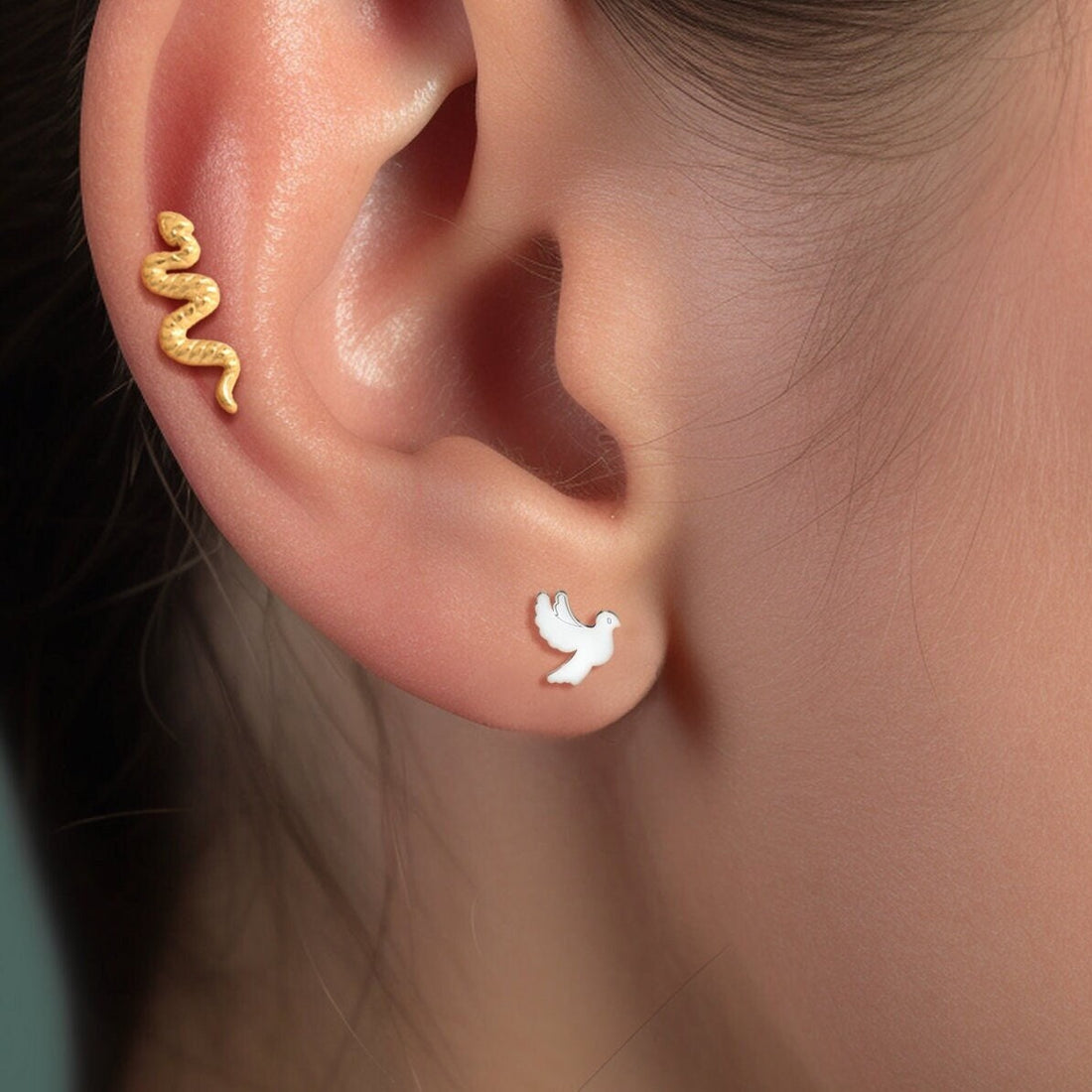 Flying Dove Stud Earrings