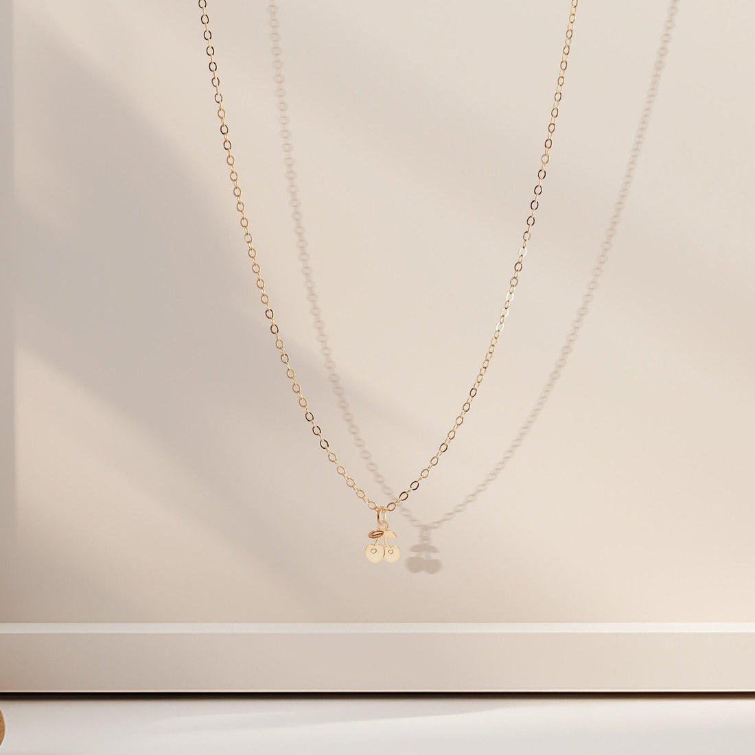Cherry Pendant Cable Necklace