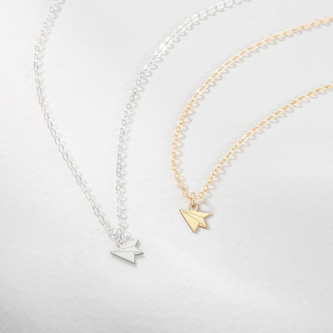 Paper Airplane Pendant Necklace