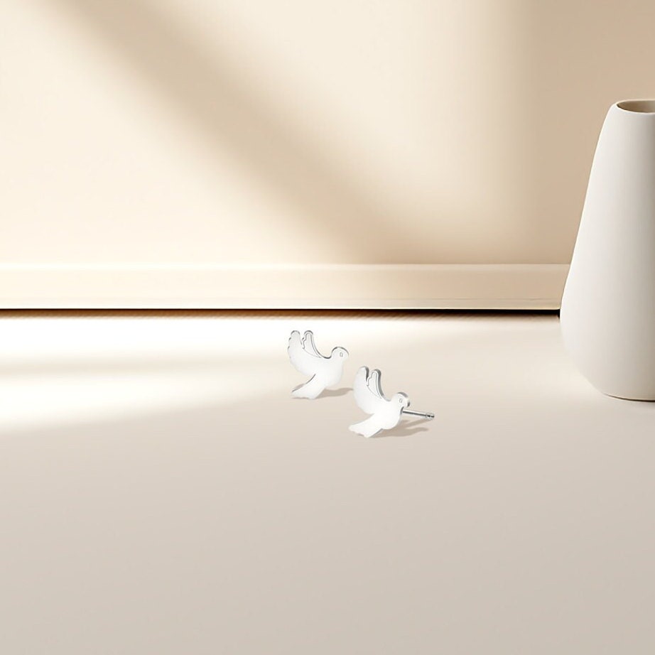 Flying Dove Stud Earrings