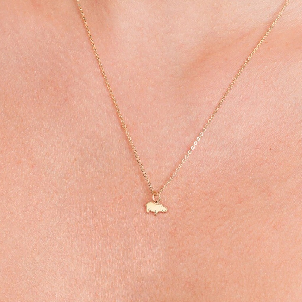 Hippo Necklace Whimsical