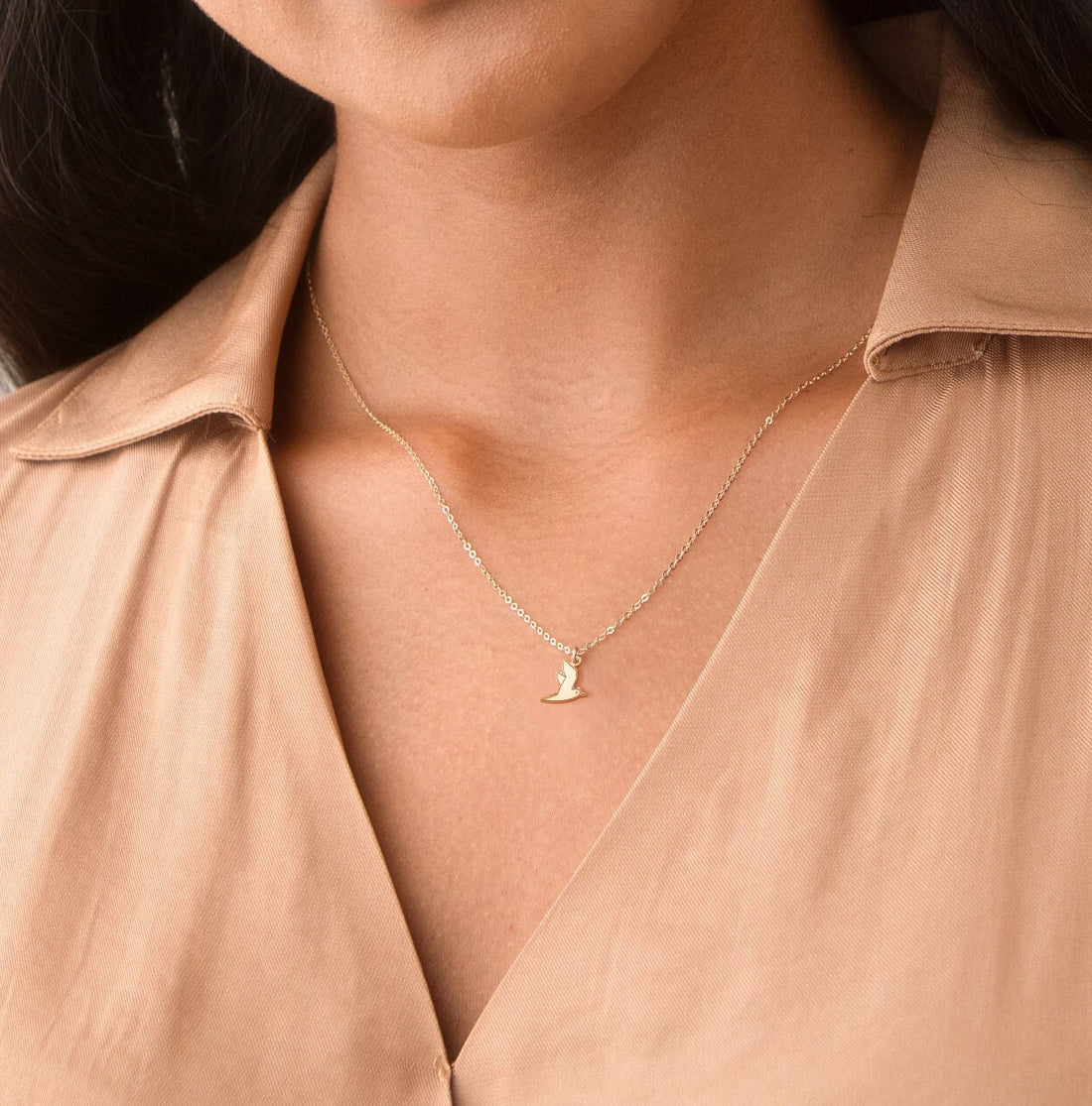Seagull Necklace Delicate