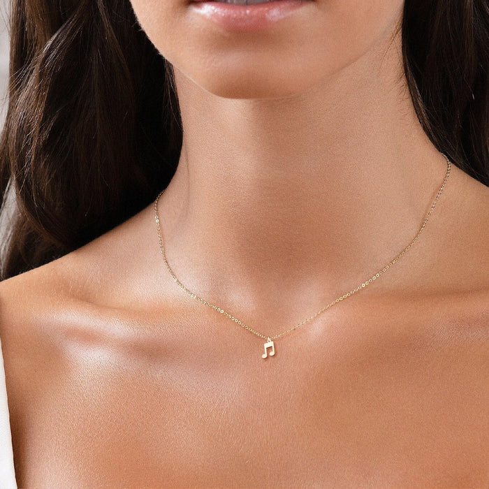 Double Music Note Pendant Necklace