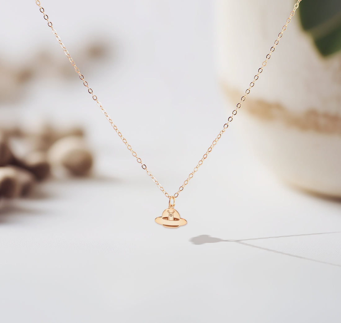 Alien UFO Spaceship Pendant Necklace