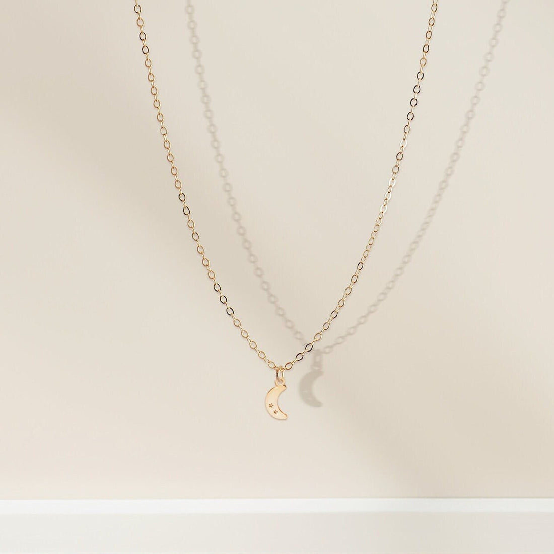 Crescent Moon & Stars Pendant Necklace