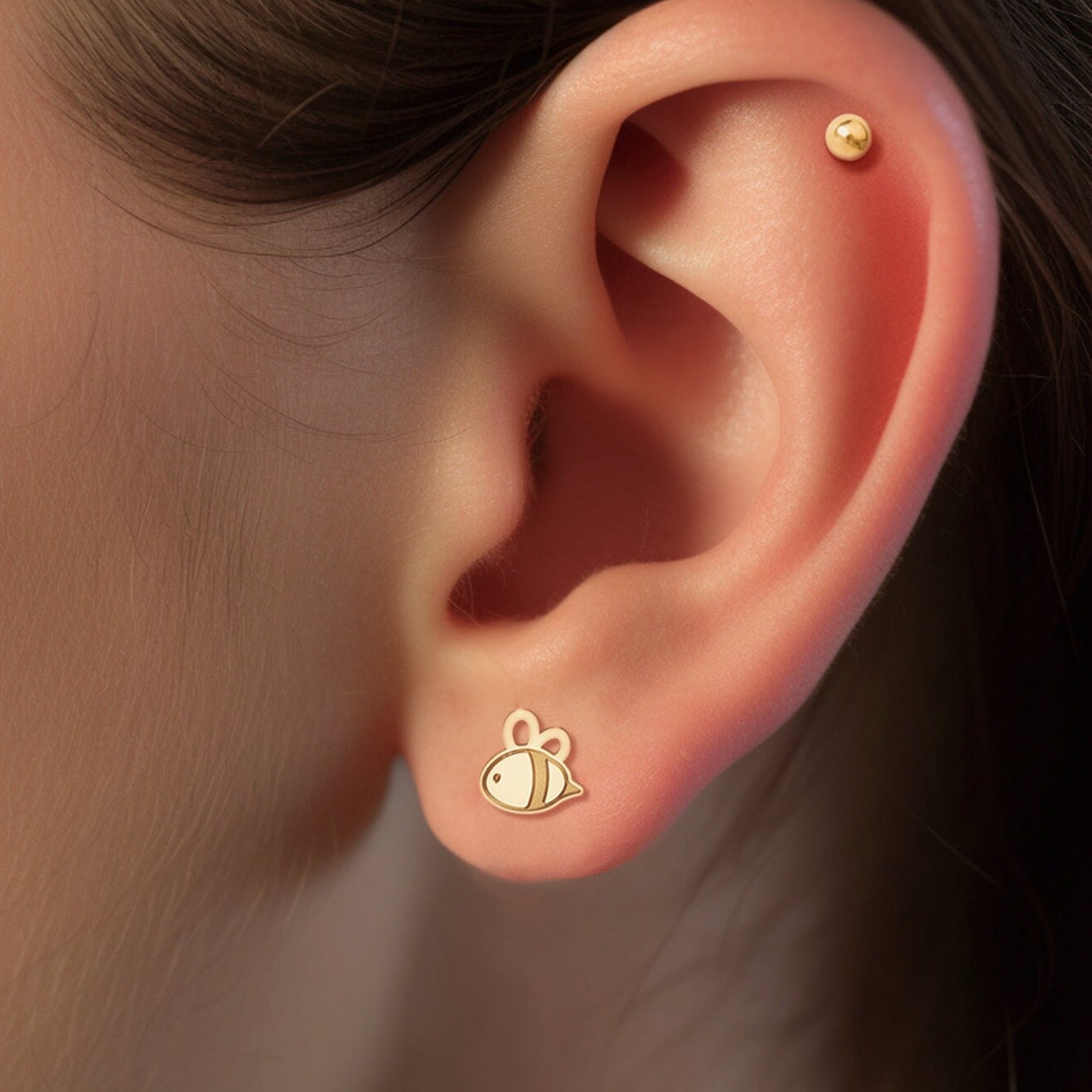 Cute Bee Stud Earrings