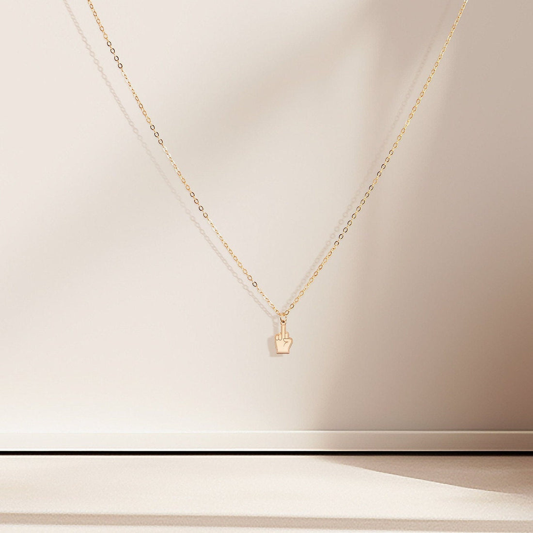 Middle Finger Charm Necklace