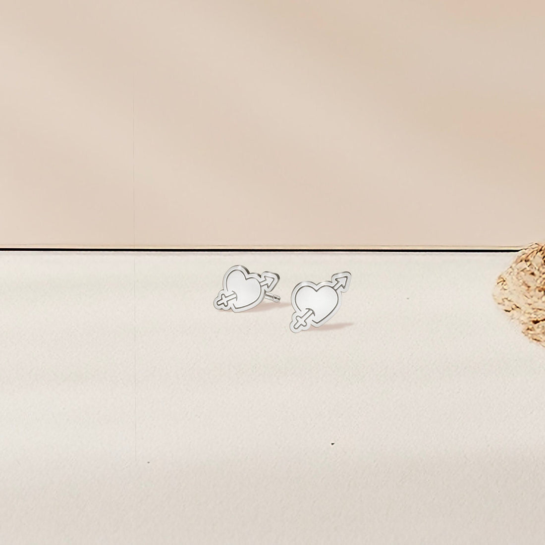 Heart Arrow Stud Earrings