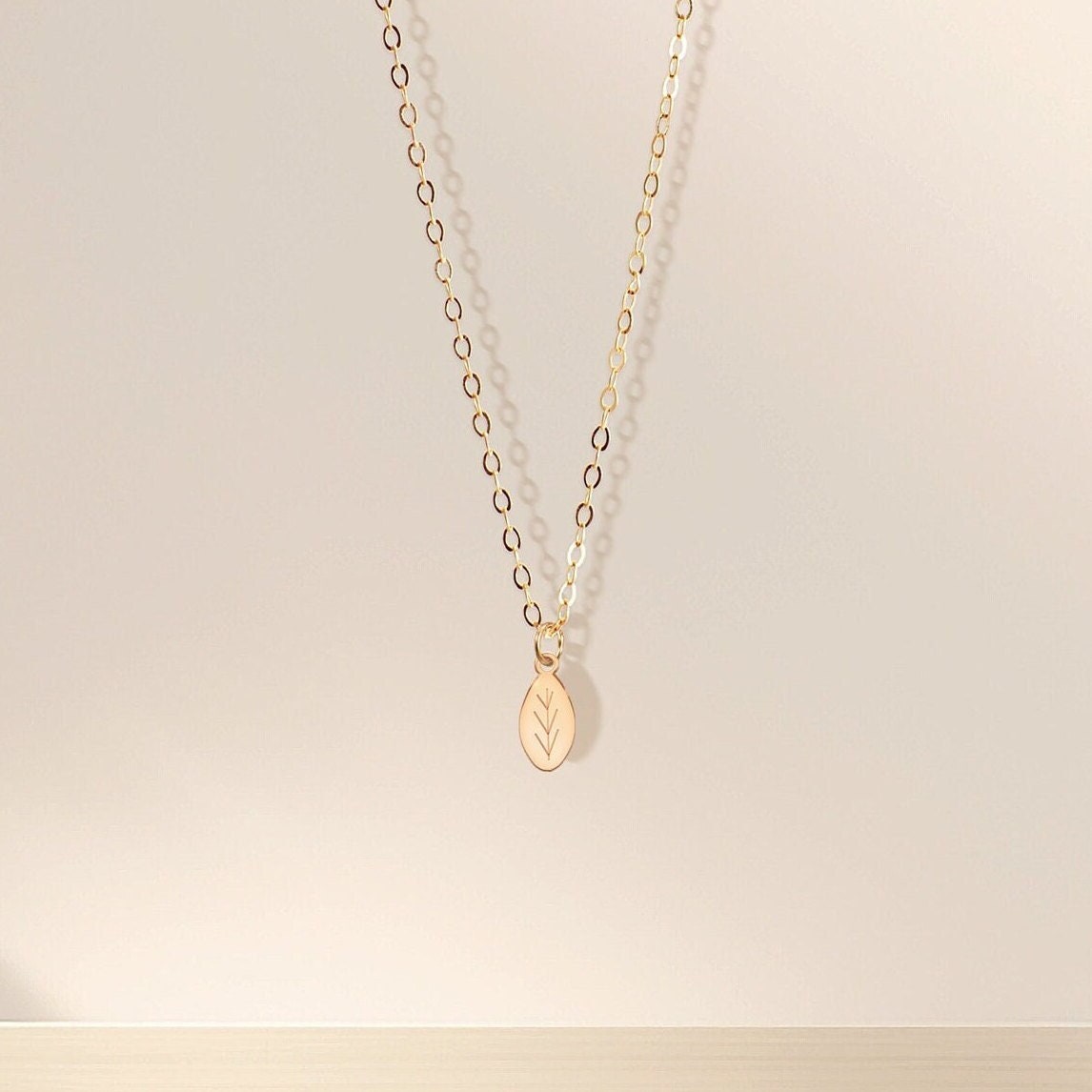 Gold Leaf Pendant Necklace
