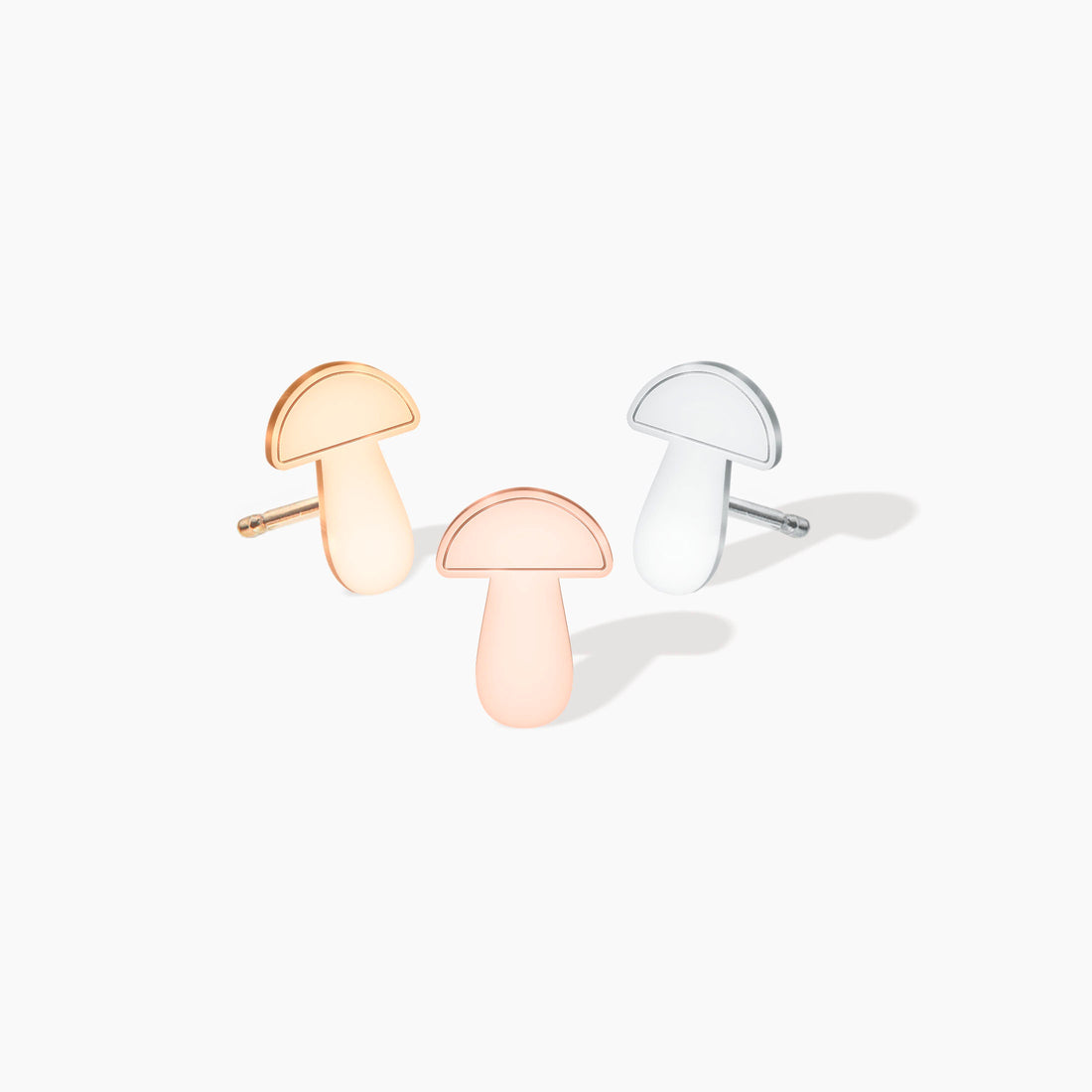 Mushroom Two-tone Stud Earrings