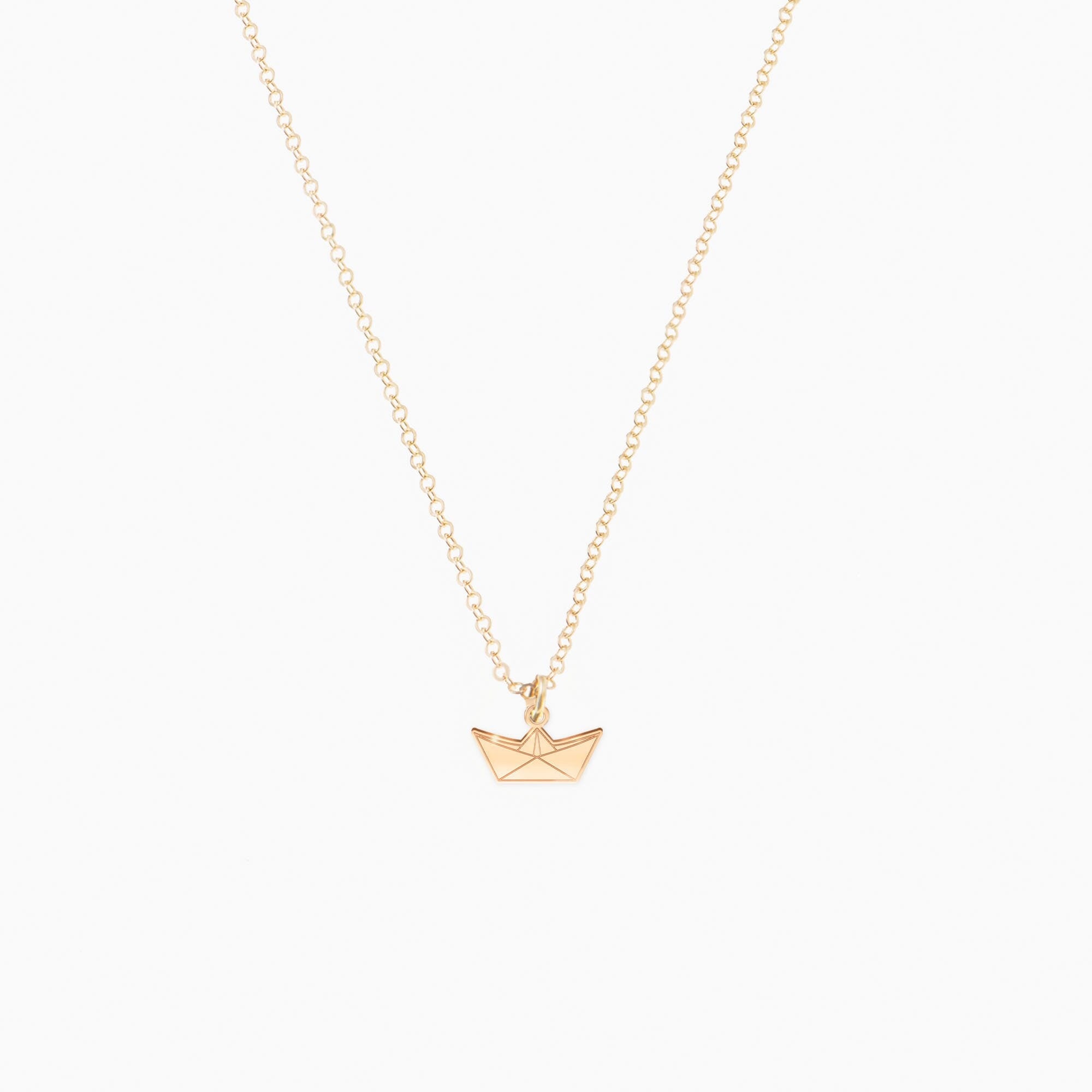 Paper Boat Pendant Necklace