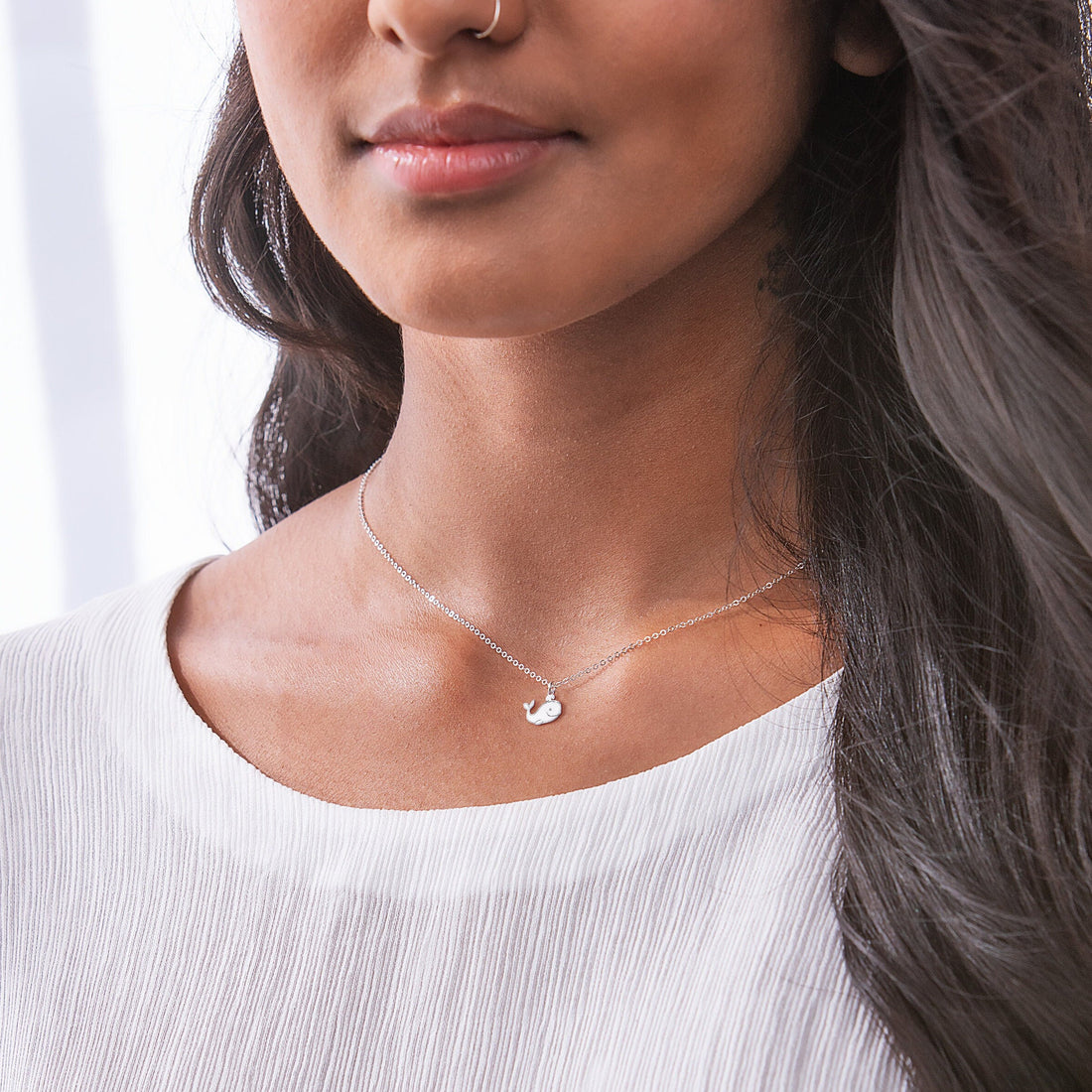 Happy Whale Charm Necklace