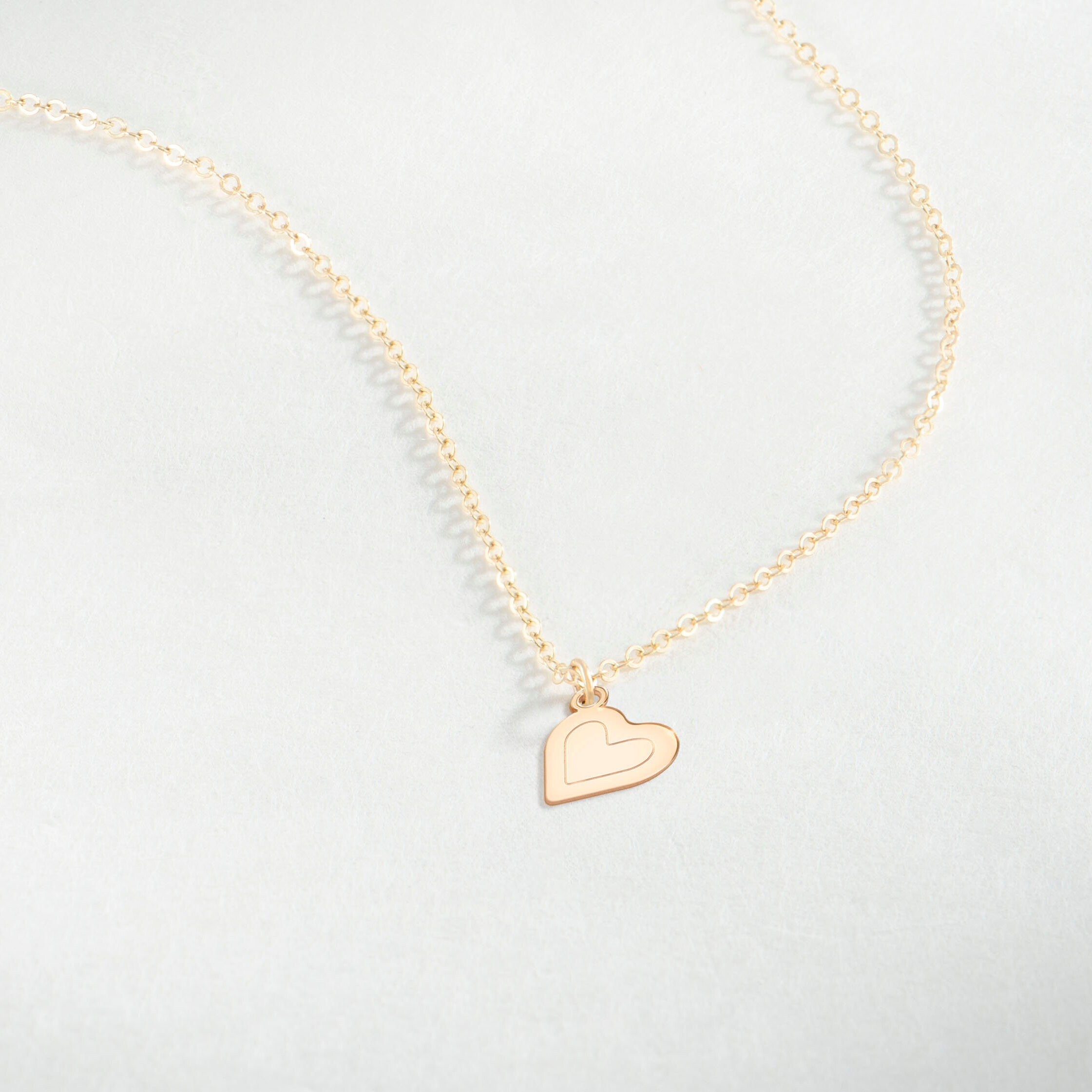 Outlined Heart Pendant Necklace