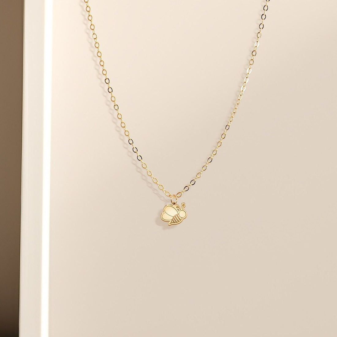Winged Bee Charm Necklace
