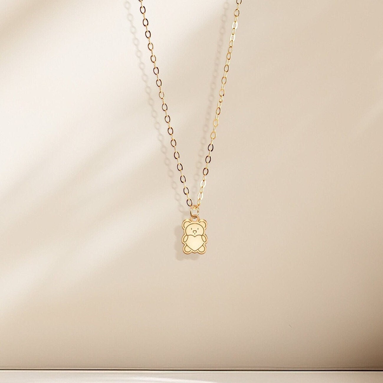 Cute Teddy Bear Charm Necklace