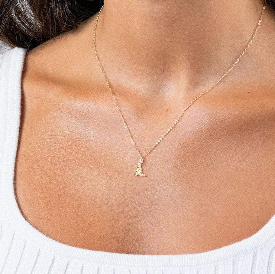 Geometric Dinosaur Pendant Necklace