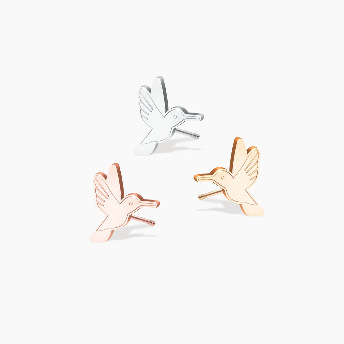Hummingbird Charm Stud Earrings