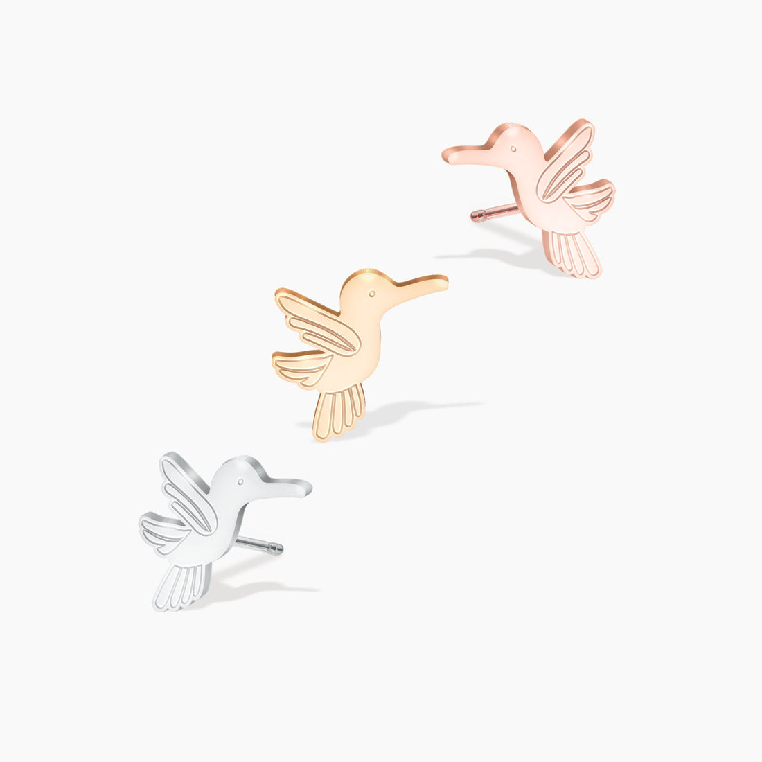 Hummingbird Pendant Stud Earrings