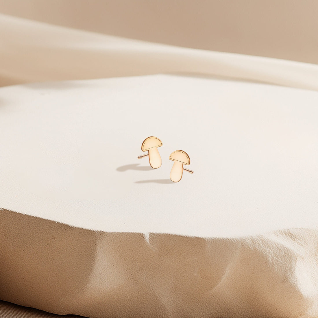 Mushroom Two-tone Stud Earrings