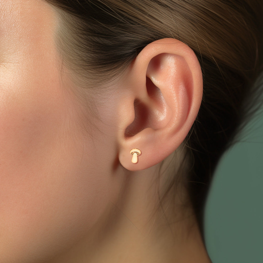 Mushroom Charm Stud Earrings