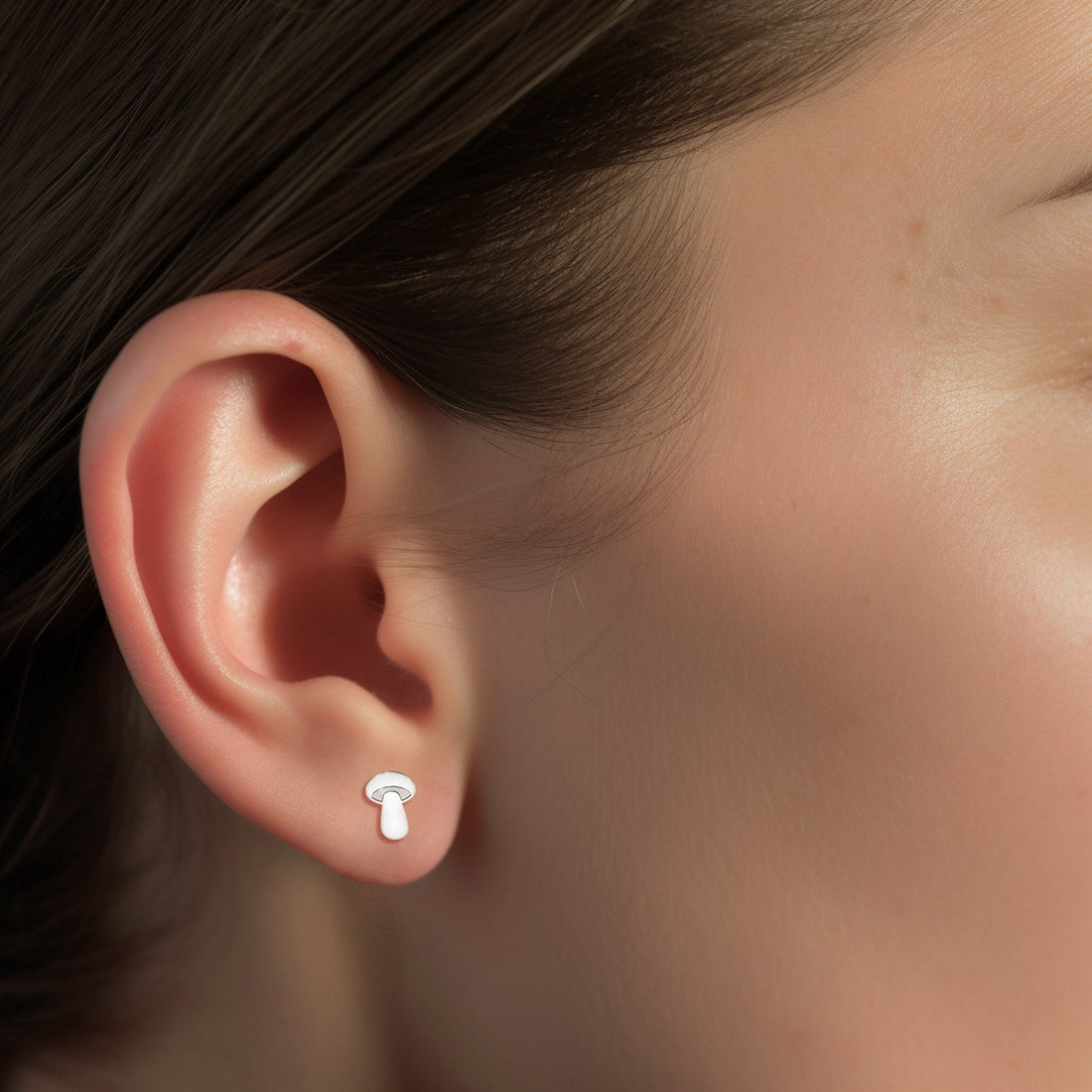 Mushroom Two-tone Stud Earrings