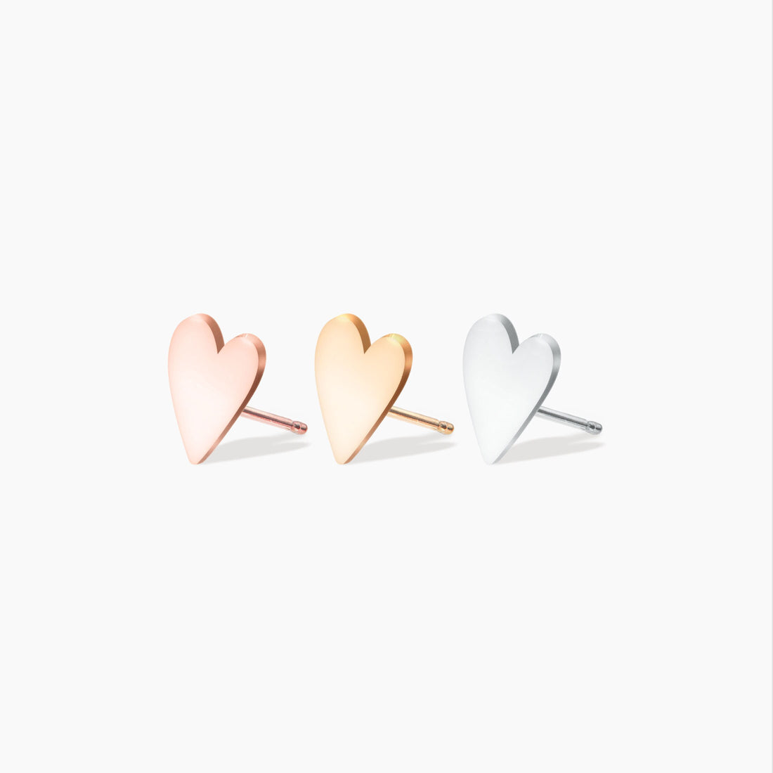 Heart Charm Stud Earrings