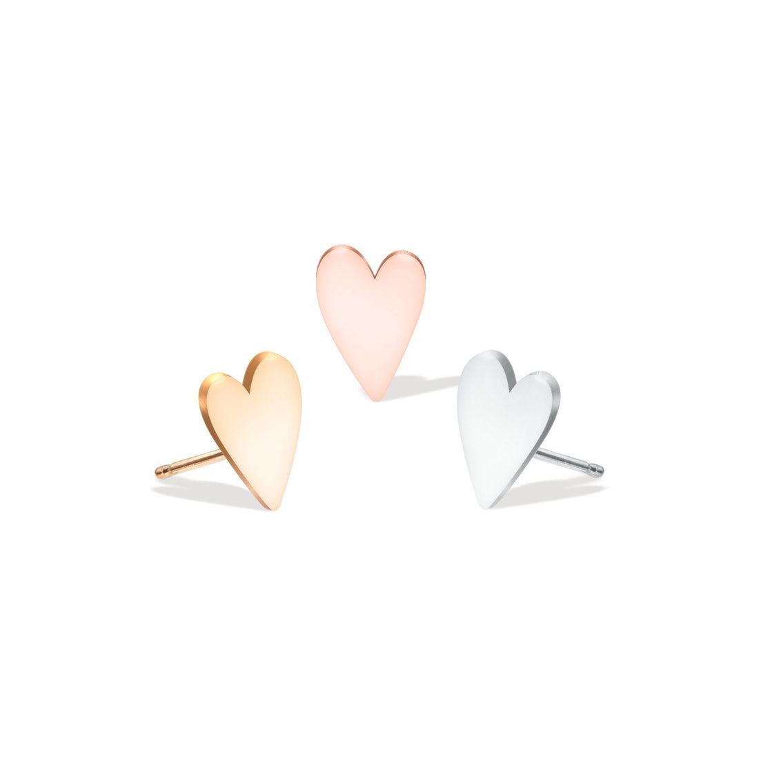 Heart Charm Stud Earrings