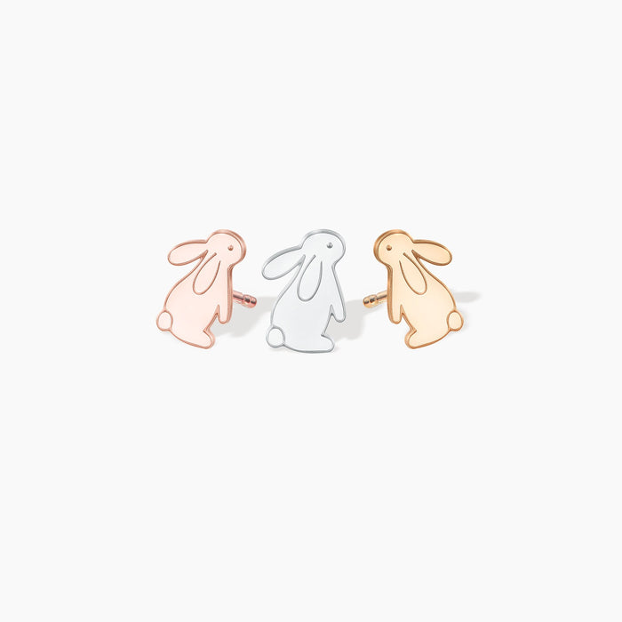Gold Bunny Stud Earrings