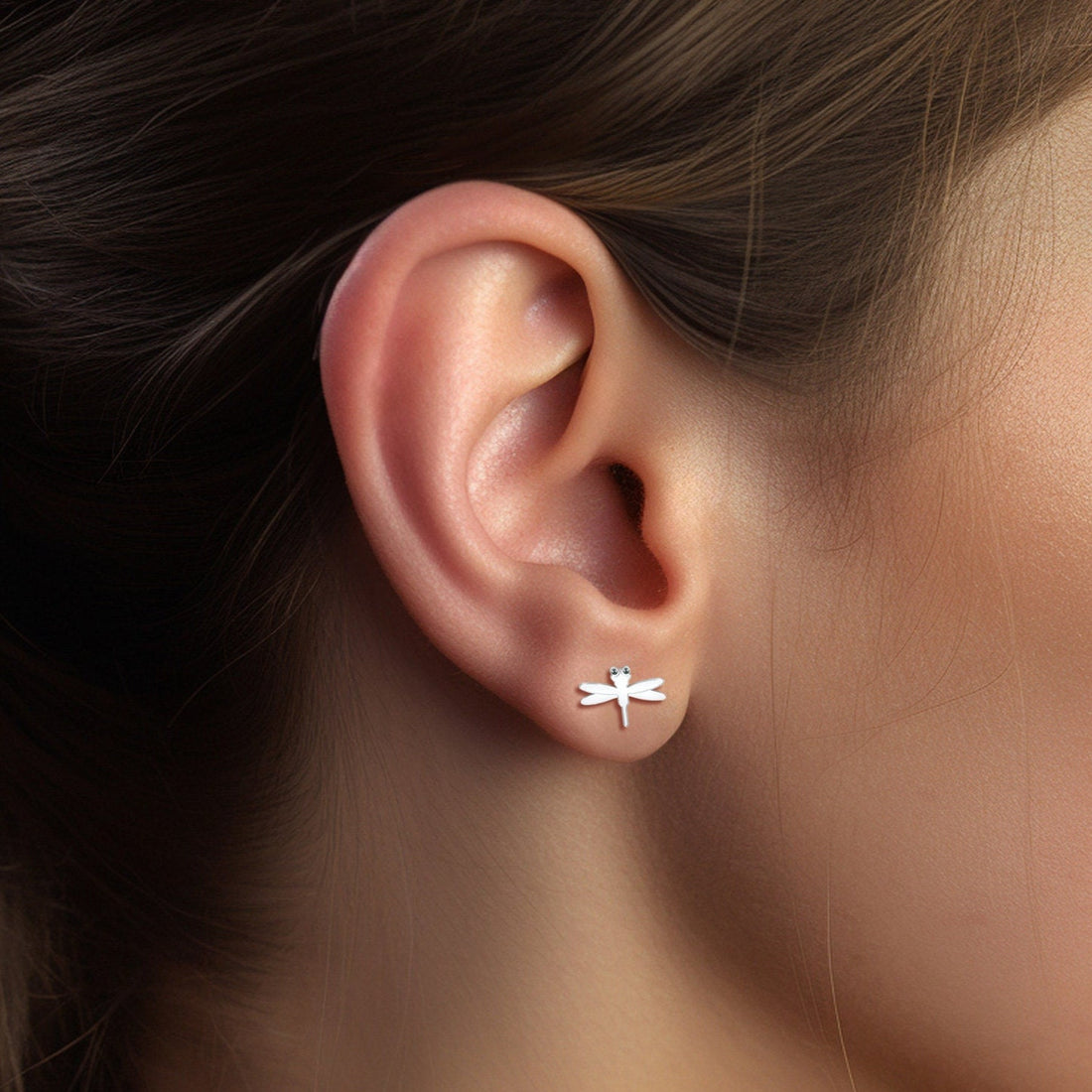 Dragonfly Charm Stud Earrings