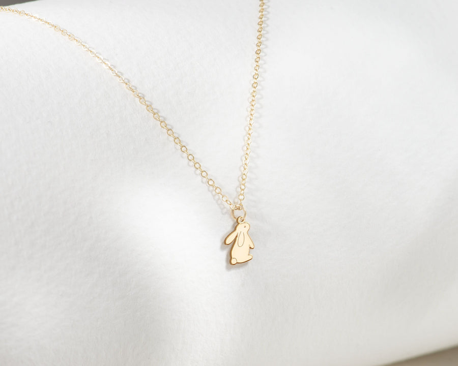 Bunny Pendant Cable Necklace