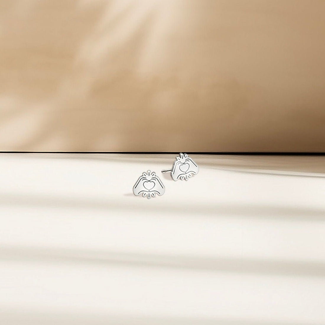 Heart Hands Stud Earrings