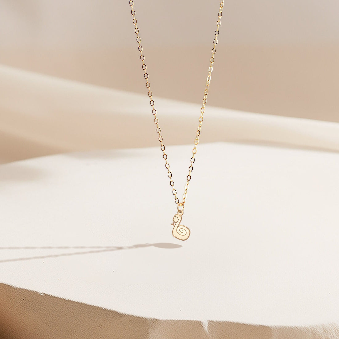 Snake Pendant Cable Necklace